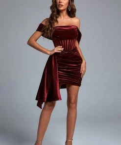 Bellabarnett Elasa Velvet Corset Mini Dress CLOTHING