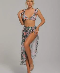 Tracking Apolline Printed Three Piece Set - Pink CLOTHING