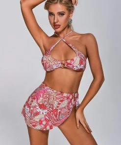 Tracking Alina Printed Three Piece Set Bikini CLOTHING