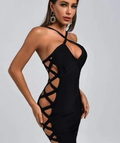 Bellabarnett Fanta Halter Mini Bandage Dress