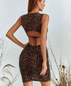 Bellabarnett Negin Leopard Mini Dress CLOTHING