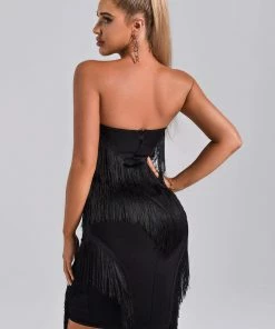Bellabarnett CLOTHING Lucent Fringe Midi Bandage Dress