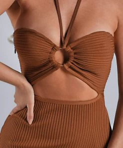 Bellabarnett Janka Halter Cutout Maxi Bandage Dress CLOTHING