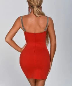 Bellabarnett Aimee Diamonate Chain Mini Dress