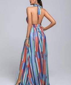 Bellabarnett Berky Halter Printed Maxi Dress CLOTHING