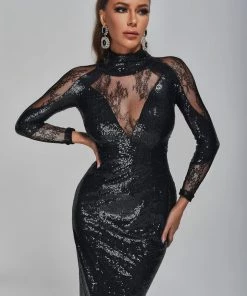 Bellabarnett CLOTHING Amity Lace Sequin Midi Dress