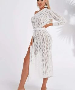 Bellabarnett Maylene One Shoulder Slit Midi Dress CLOTHING