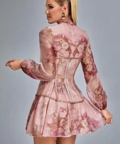 Bellabarnett Calia Corset Mini Dress Set - Pink