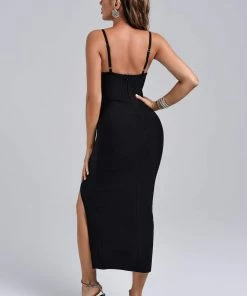 Tracking CLOTHING Barbie Diamonate Midi Bandage Dress