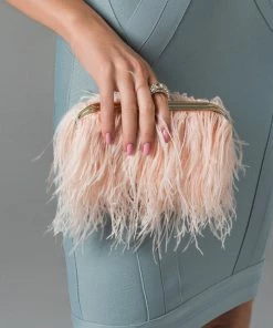 Bellabarnett Bakano Feather Clutch - Champagne CLOTHING