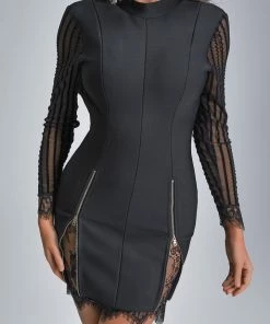 Bellabarnett Keri Lace Up Mini Bandage Dress CLOTHING