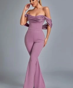 Bellabarnett Jasmine Off Shoulder Jumpsuit - Purple