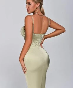 Bellabarnett Alexia Corset Satin Midi Dress