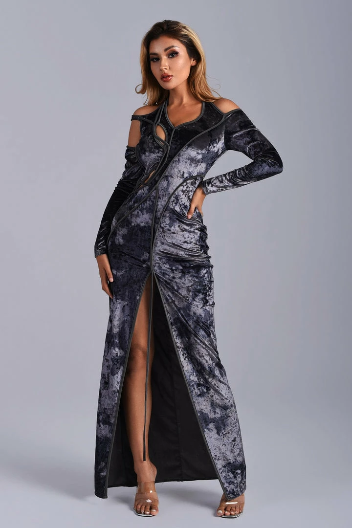 Bellabarnett Manya Velvet Cutout Maxi Dress