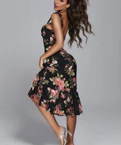 Bellabarnett Aspasia Floral Midi Dress CLOTHING