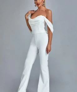 Bellabarnett CLOTHING Jasmine Off Shoulder Jumpsuit - White