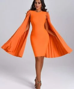 Bellabarnett Ronaldette Bandage Dress In Orange