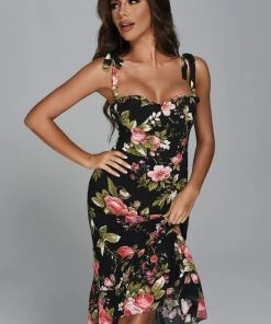 Bellabarnett Aspasia Floral Midi Dress CLOTHING