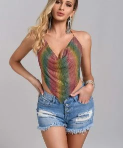 Bellabarnett CLOTHING Daphne Metallic Mesh Top