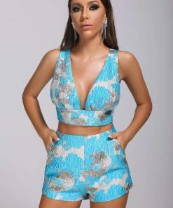 Bellabarnett CLOTHING Britt Jacquard Set - Blue