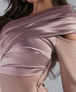 Bellabarnett Caroline Satin Mini Bandage Dress