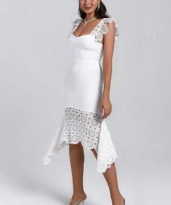 Bellabarnett Halo Lace Midi Bandage Dress CLOTHING