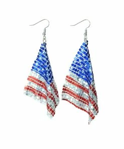 Bellabarnett Burgundy American Flag Earrings CLOTHING