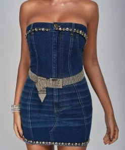 Bellabarnett Flavia Diamonate Mesh Belt - Gold CLOTHING