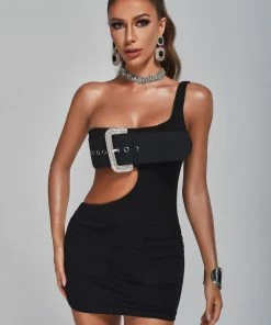 Bellabarnett Amary One Shoulder Cutout Mini Dress