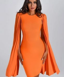Bellabarnett Ronaldette Bandage Dress In Orange