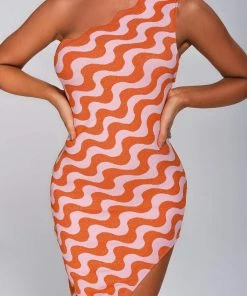 Bellabarnett Aisaly One Shoulder Midi Bandage Dress CLOTHING