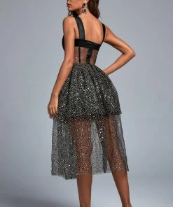 Bellabarnett Tamo Mesh Midi Dress CLOTHING