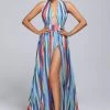 Bellabarnett Berky Halter Printed Maxi Dress CLOTHING