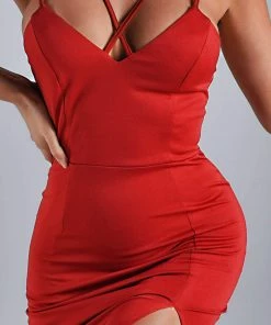 Bellabarnett Kristen Split Midi Dress CLOTHING