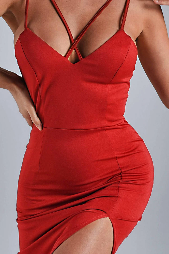 Bellabarnett Kristen Split Midi Dress CLOTHING