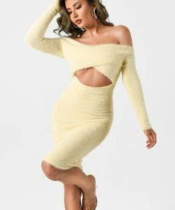 Bellabarnett Nicora Off Shoulder Midi Dress CLOTHING