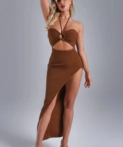 Bellabarnett Janka Halter Cutout Maxi Bandage Dress CLOTHING