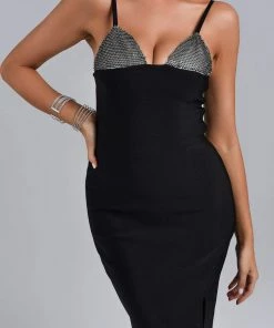 Tracking CLOTHING Barbie Diamonate Midi Bandage Dress