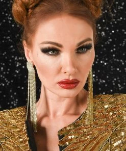 Bellabarnett Irina Rhinestone Tassel Earrings