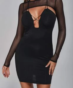 Bellabarnett Amethyst Mesh Mini Bodycon Dress CLOTHING