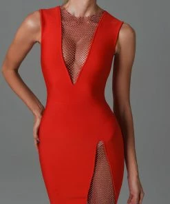 Bellabarnett CLOTHING Konka Diamond Mini Cocktail Dress - Red