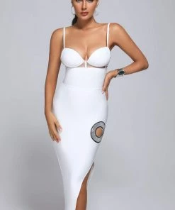Tracking Basri Diamonate Midi Bandage Dress