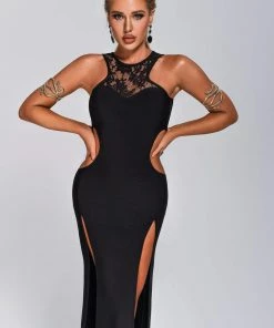 Bellabarnett CLOTHING Acacia Lace Cutout Midi Bandage Dress