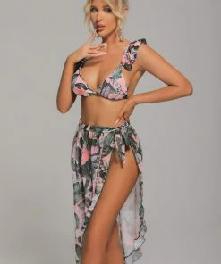 Tracking Apolline Printed Three Piece Set - Pink CLOTHING