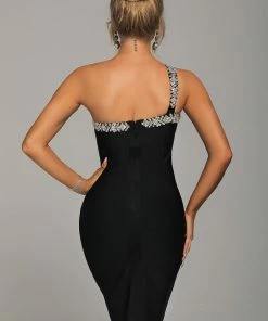 Bellabarnett Hanny Crystal Cocktail Dress - Black CLOTHING