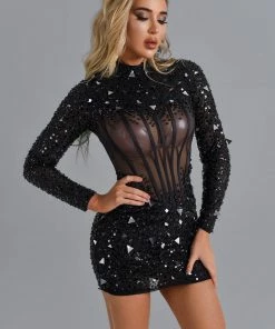 Bellabarnett CLOTHING Ferne Diamonate Mini Corset Dress
