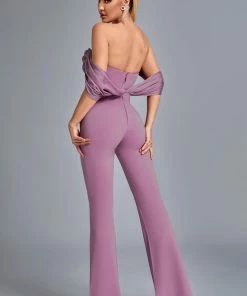 Bellabarnett Jasmine Off Shoulder Jumpsuit - Purple