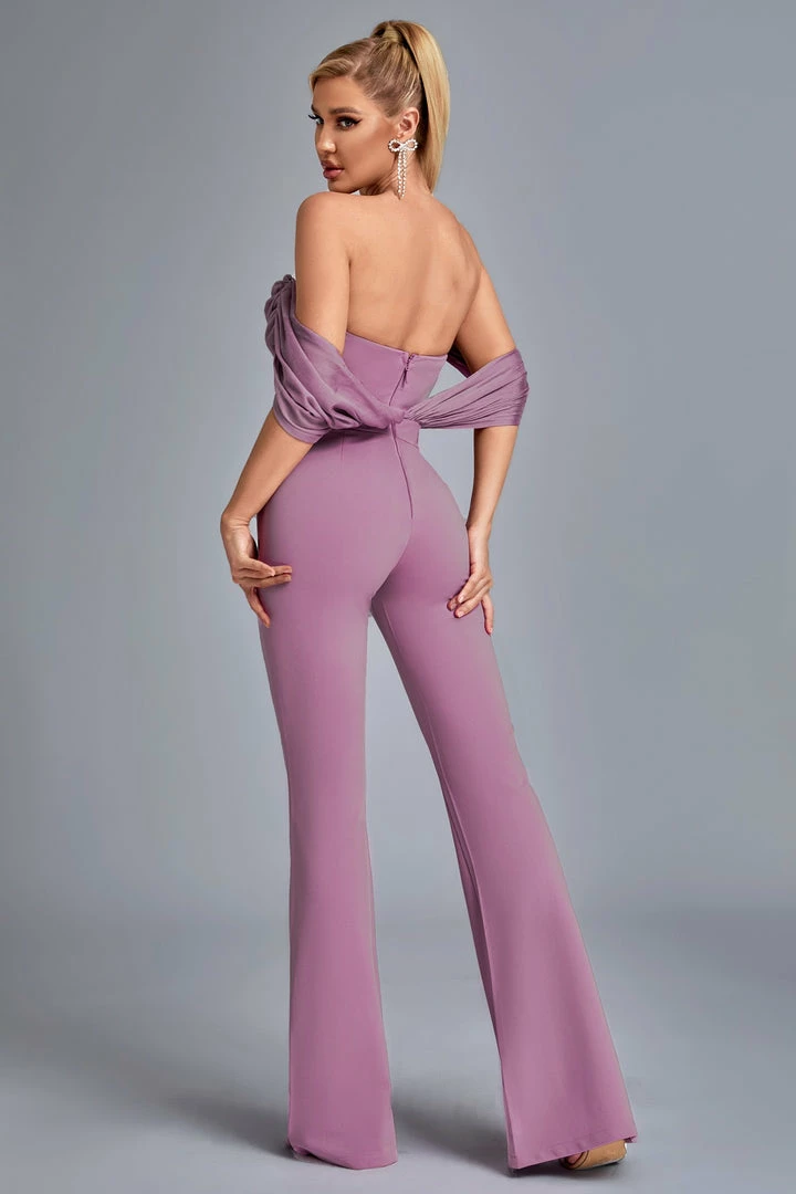Bellabarnett Jasmine Off Shoulder Jumpsuit - Purple