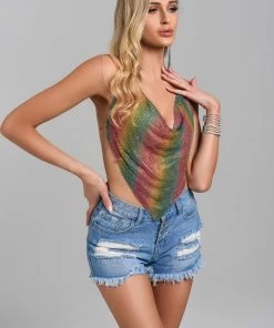 Bellabarnett CLOTHING Daphne Metallic Mesh Top