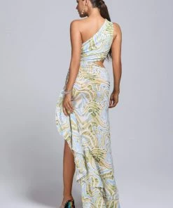 Bellabarnett CLOTHING Berka One Shoulder Printed Maxi Dress